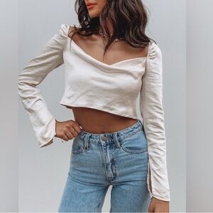 Princess Polly Champagne Satin Top